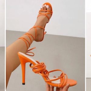 Strappy Orange Heels